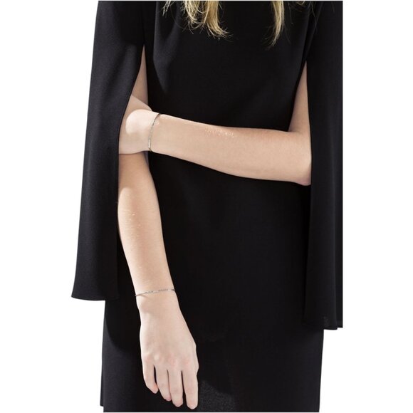 Zara Black Cape Sleeve Sheath Mini Dress Size Small Statement Grunge Edgy - Picture 14 of 14